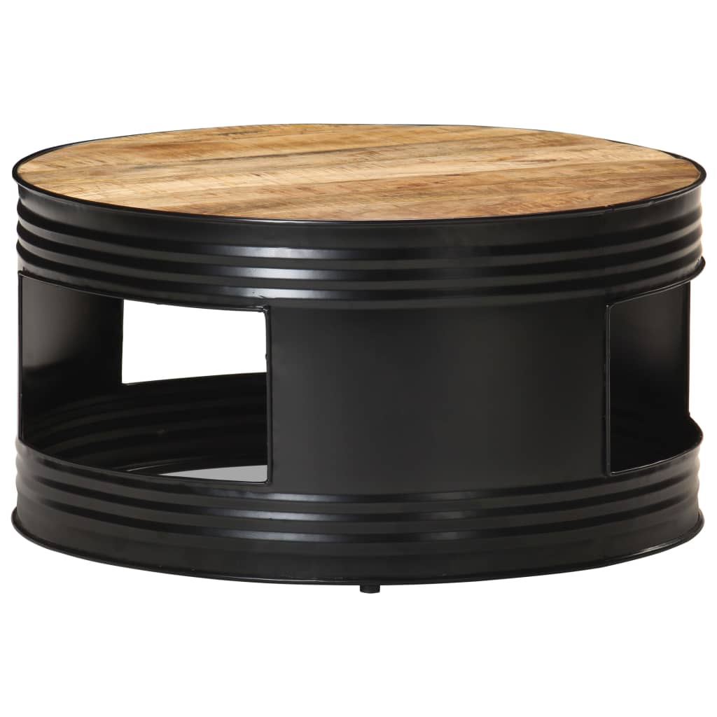 Table basse Noir 68x68x36 cm Bois massif de manguier brut Tables basses vidaXL   