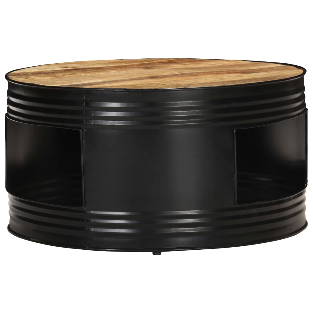 Table basse Noir 68x68x36 cm Bois massif de manguier brut Tables basses vidaXL   