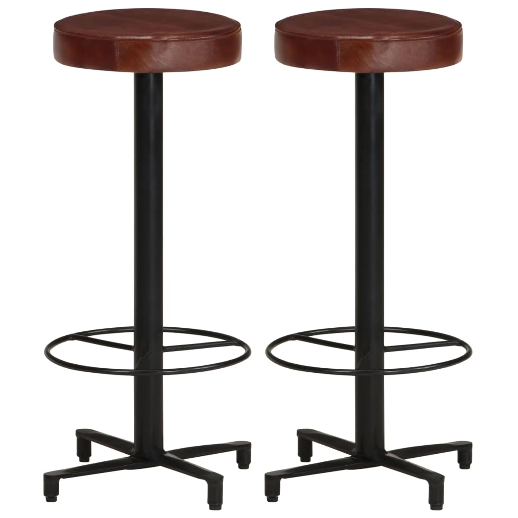 Tabourets de bar lot de 2 76 cm cuir véritable Tabourets de bar vidaXL