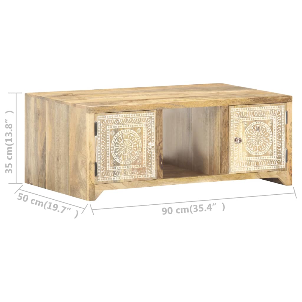 Table basse 90x50x35 cm Bois solide de manguier Tables basses vidaXL