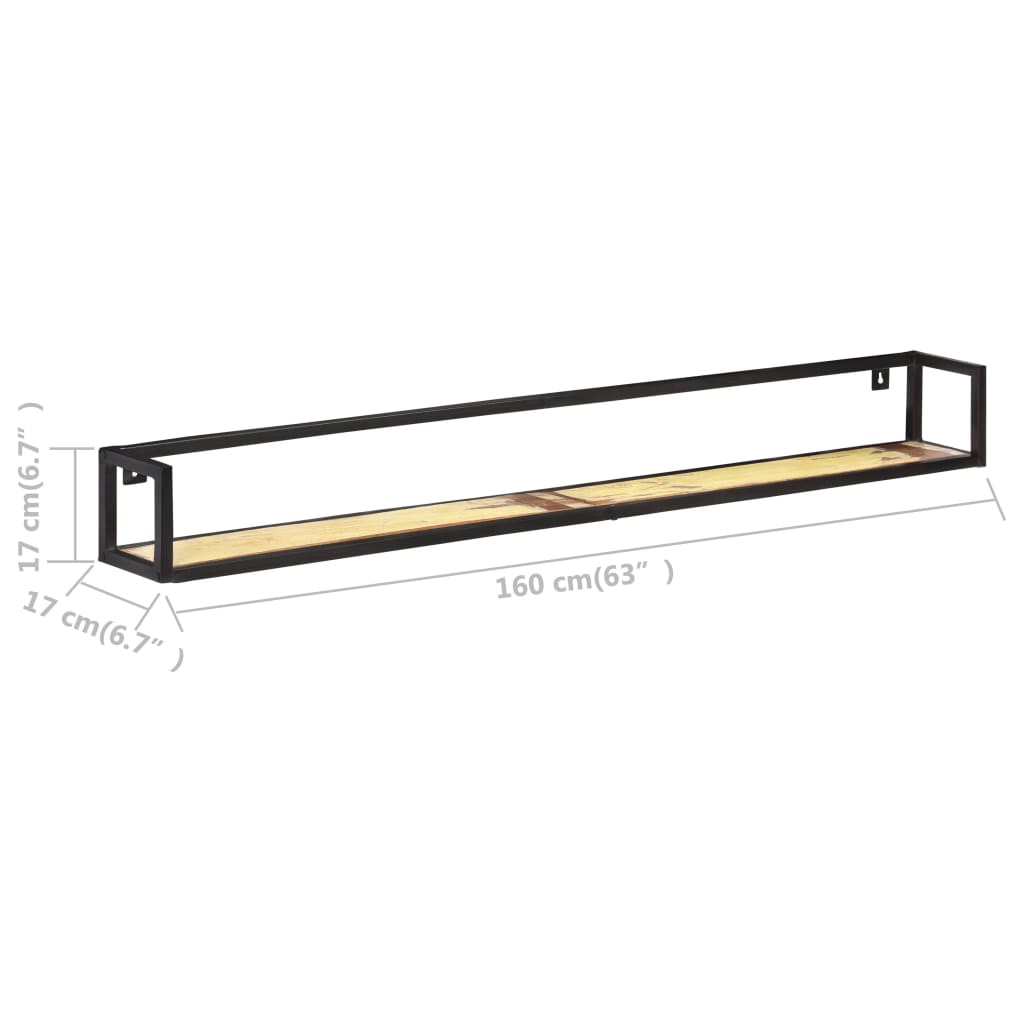 Étagères murales 2 pcs 160 cm Bois de récupération massif Étagères murales & corniches vidaXL   