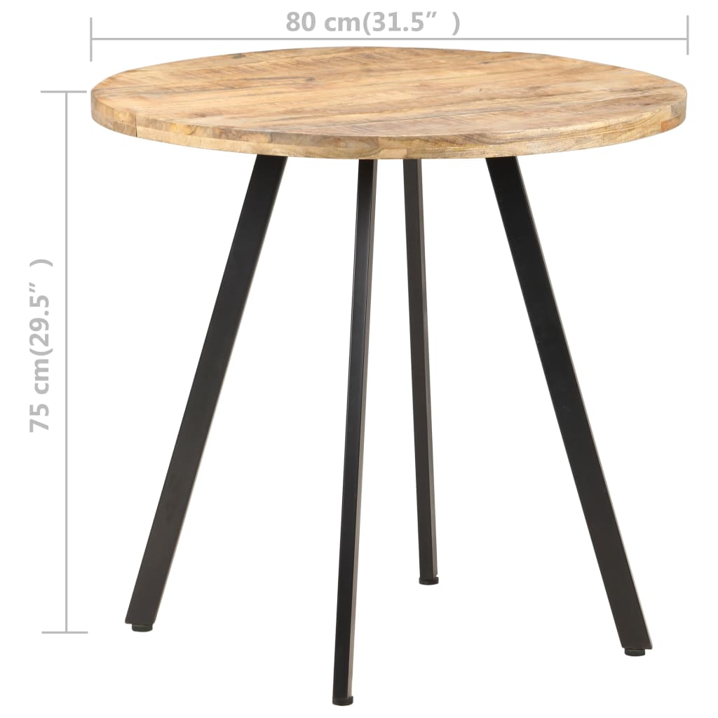 Table de salle à manger 80 cm Bois de manguier brut Tables à manger vidaXL   