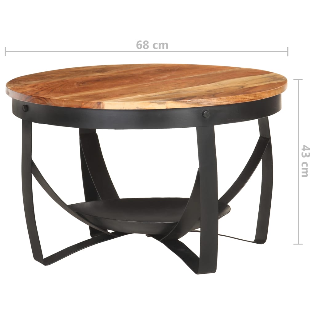 Table basse Ø68x43 cm Bois d'acacia solide Tables basses vidaXL   