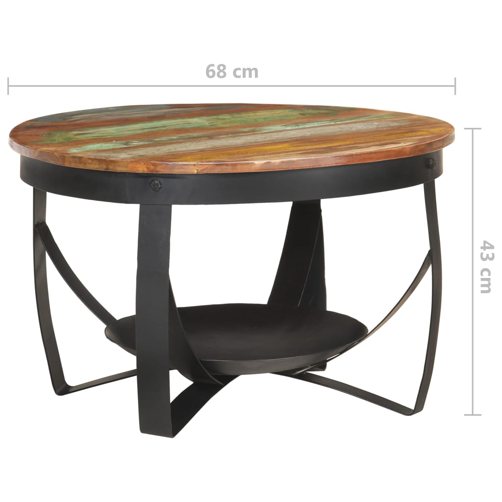 Table basse Ø68x43 cm Bois de récupération massif Tables basses vidaXL   