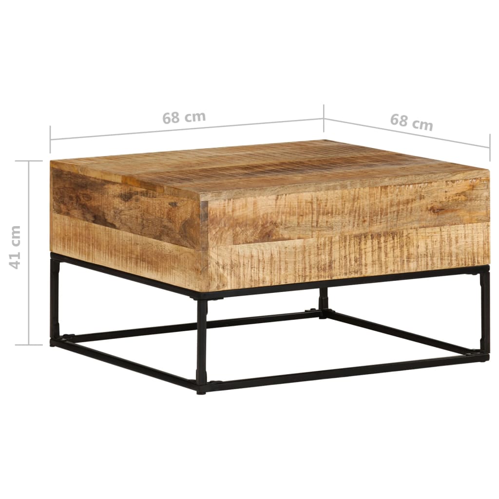 Table basse 68x68x41 cm Bois de manguier brut Tables basses vidaXL   