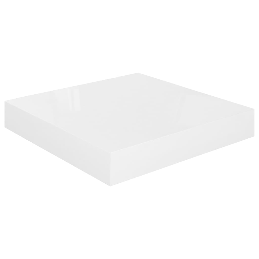 Étagère murale flottante 2 pcs Blanc brillant 23x23,5x3,8cm MDF Étagères murales & corniches vidaXL   