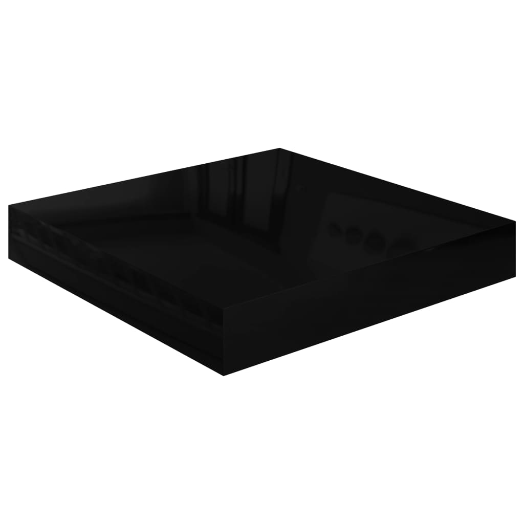 Étagère murale flottante Noir brillant 23x23,5x3,8 cm MDF Étagères murales & corniches vidaXL   