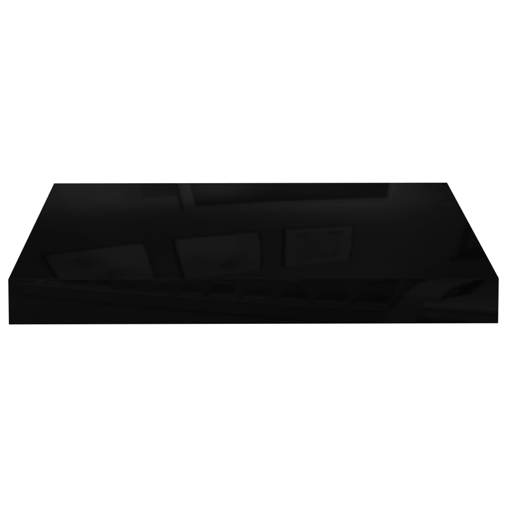 Étagère murale flottante 2 pcs Noir brillant 40x23x3,8 cm MDF Étagères murales & corniches vidaXL   