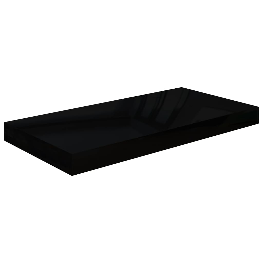 Étagère murale flottante Noir brillant 50x23x3,8 cm MDF Étagères murales & corniches vidaXL   