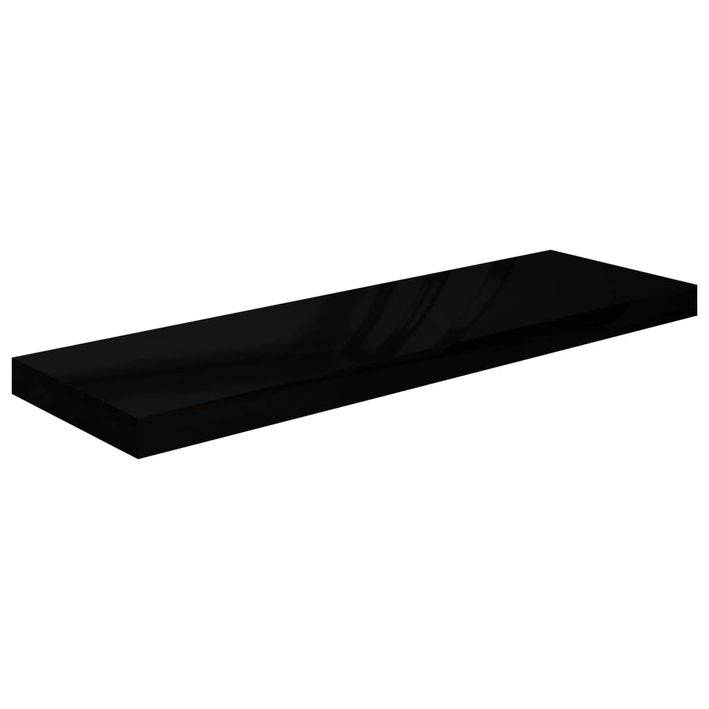 Étagère murale flottante Noir brillant 80x23,5x3,8 cm MDF Étagères murales & corniches vidaXL   