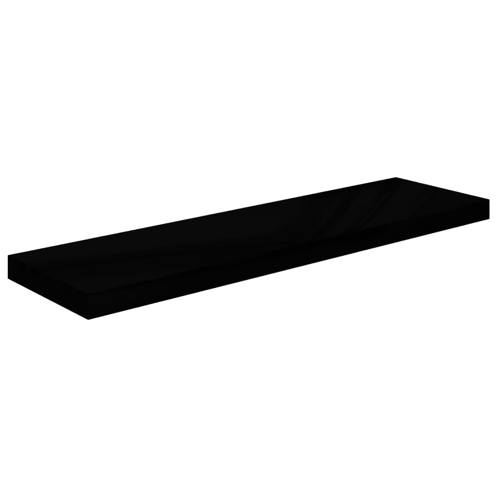 Étagère murale flottante Noir brillant 90x23,5x3,8 cm MDF Étagères murales & corniches vidaXL   