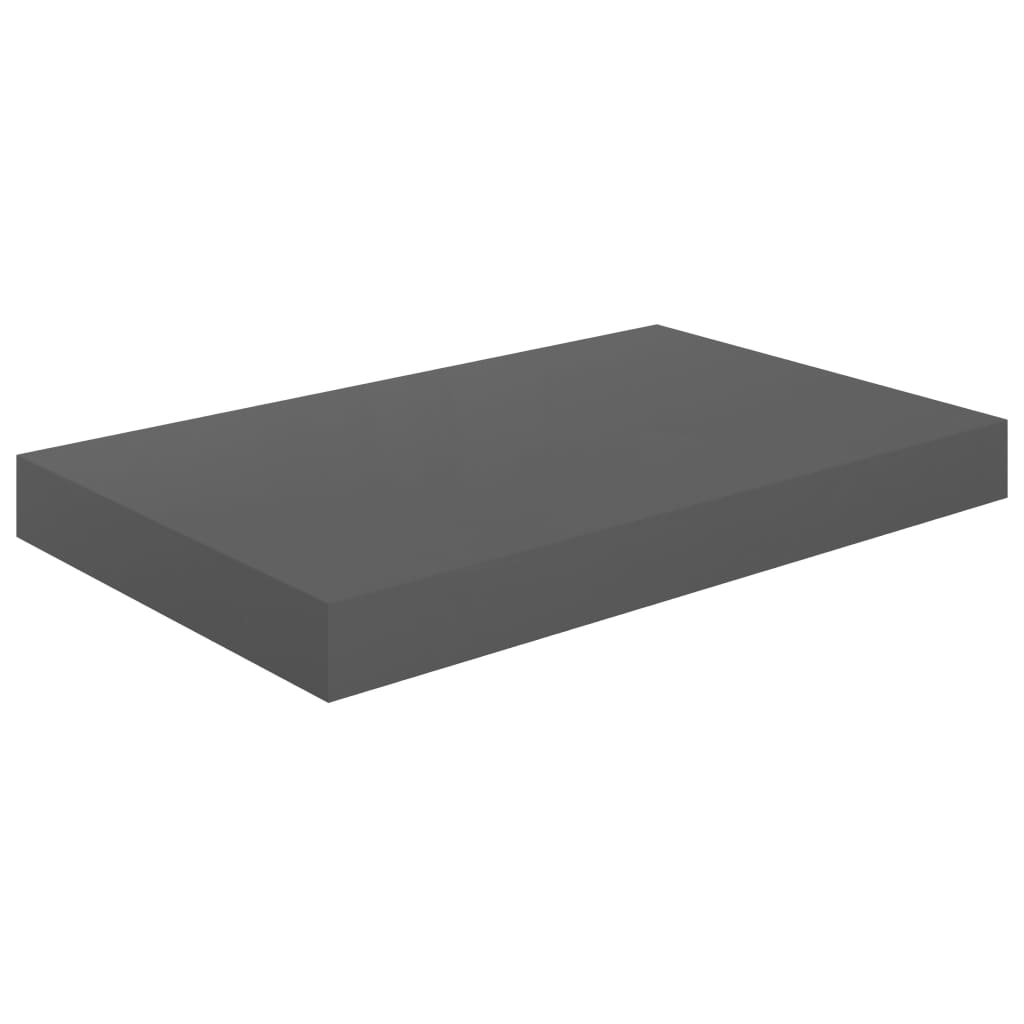 Étagère murale flottante 2 pcs Gris brillant 40x23x3,8 cm MDF Étagères murales & corniches vidaXL   