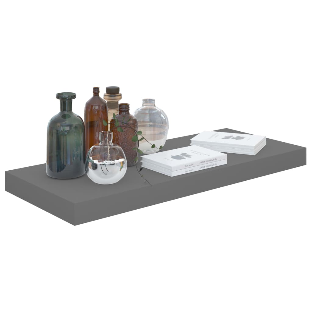 Étagère murale flottante Gris brillant 60x23,5x3,8 cm MDF Étagères murales & corniches vidaXL   