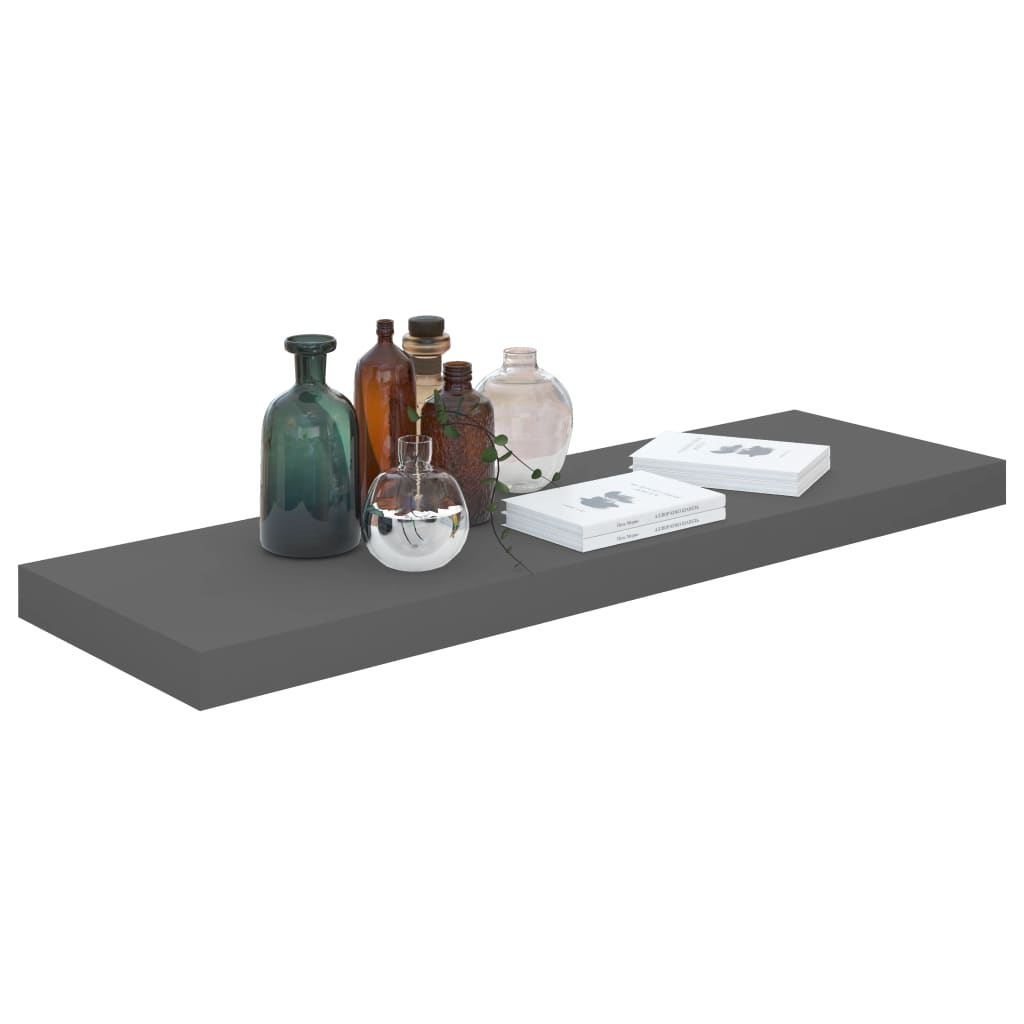 Étagère murale flottante Gris brillant 80x23,5x3,8 cm MDF Étagères murales & corniches vidaXL   