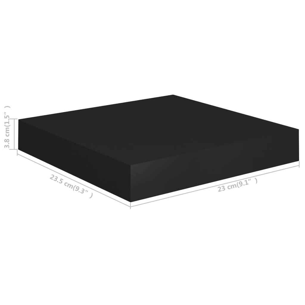 Étagères murales flottantes 2 pcs noir 23x23,5x3,8 cm MDF Étagères murales & corniches vidaXL   