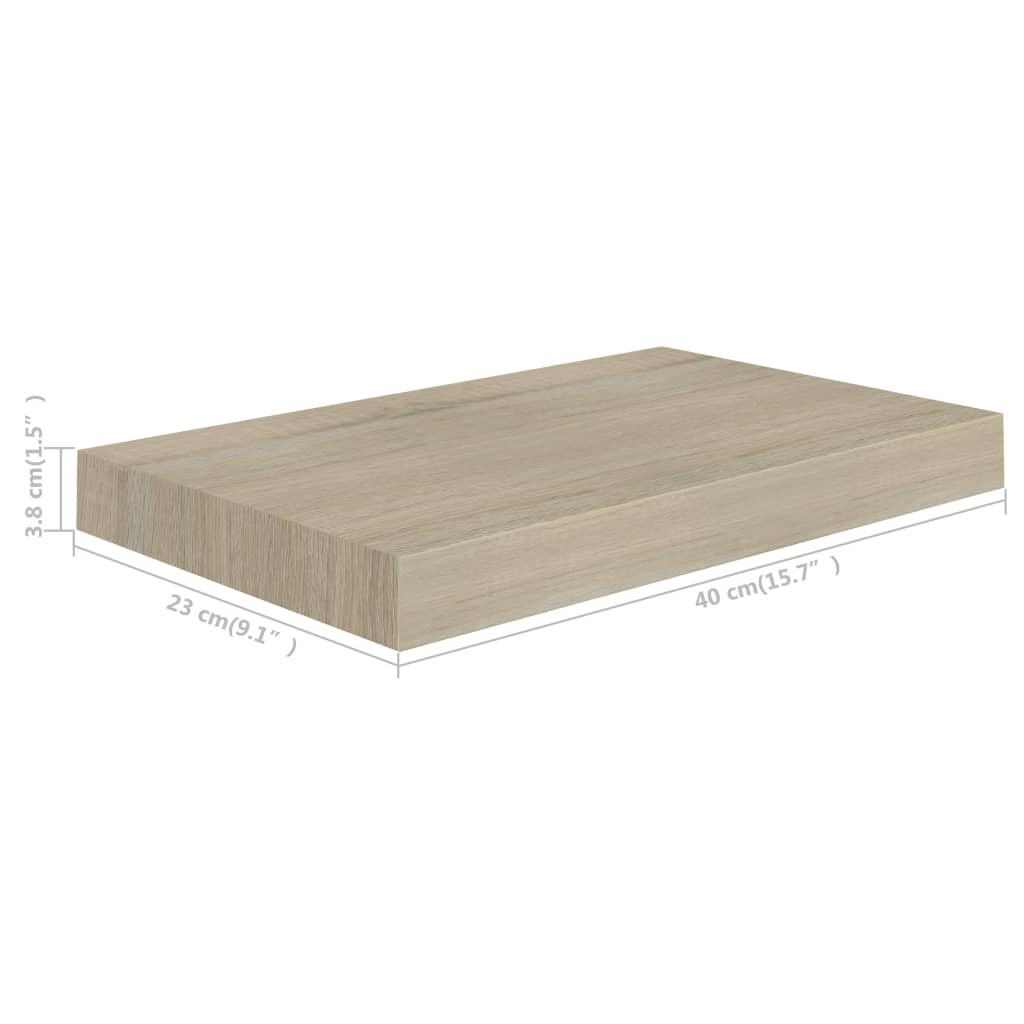 Étagères murales flottantes 2 pcs chêne 40x23x3,8 cm MDF Étagères murales & corniches vidaXL   