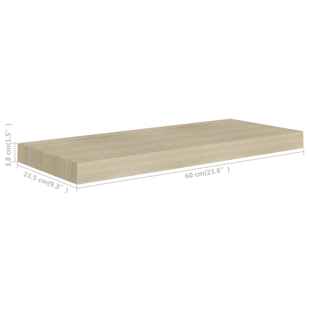 Étagère flottante murale chêne 60x23,5x3,8 cm MDF Étagères murales & corniches vidaXL   