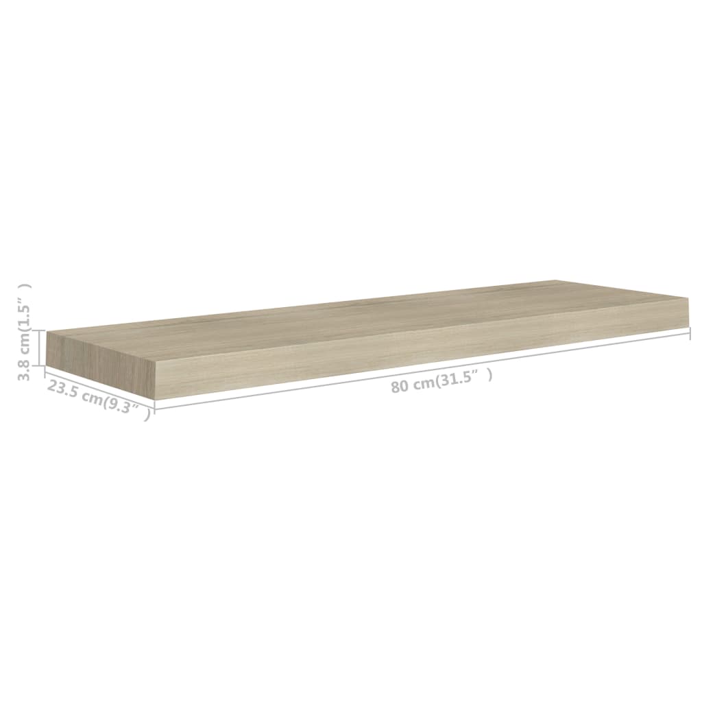 Étagère flottante murale chêne 80x23,5x3,8 cm MDF Étagères murales & corniches vidaXL   