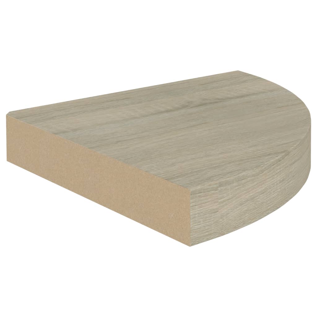 Étagères d'angle flottantes 2 pcs chêne 25x25x3,8 cm MDF Étagères murales & corniches vidaXL   