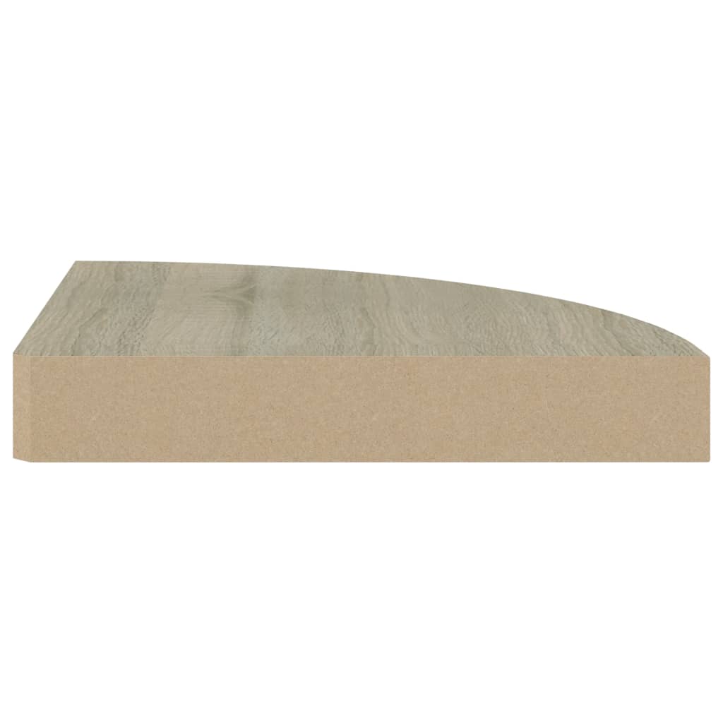 Étagères d'angle flottantes 2 pcs chêne 25x25x3,8 cm MDF Étagères murales & corniches vidaXL   