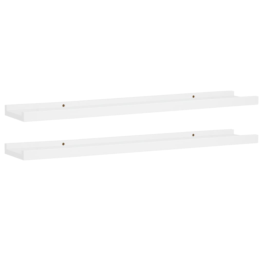 Étagères à rebord pour cadre photo 2 pcs Blanc 80x9x3 cm MDF Étagères murales & corniches vidaXL   