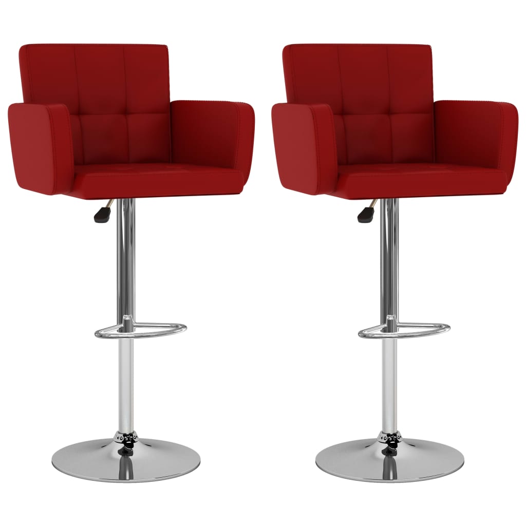 Tabourets de bar lot de 2 rouge bordeaux similicuir Tabourets de bar vidaXL   