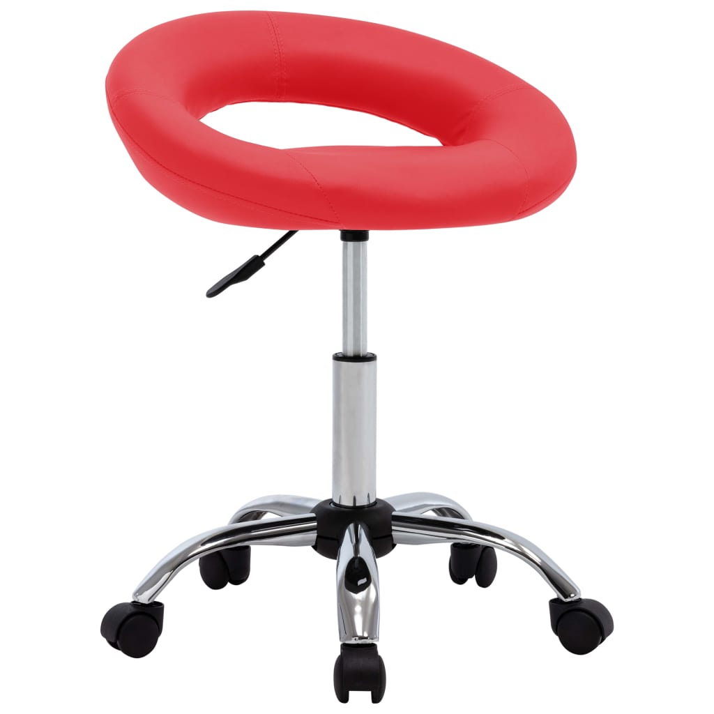 Chaise de travail roulante Rouge Similicuir Chaises de bureau vidaXL   