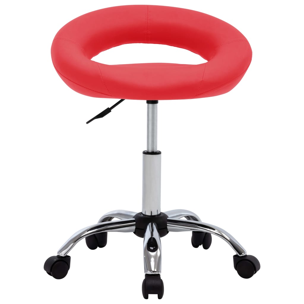 Chaise de travail roulante Rouge Similicuir Chaises de bureau vidaXL   