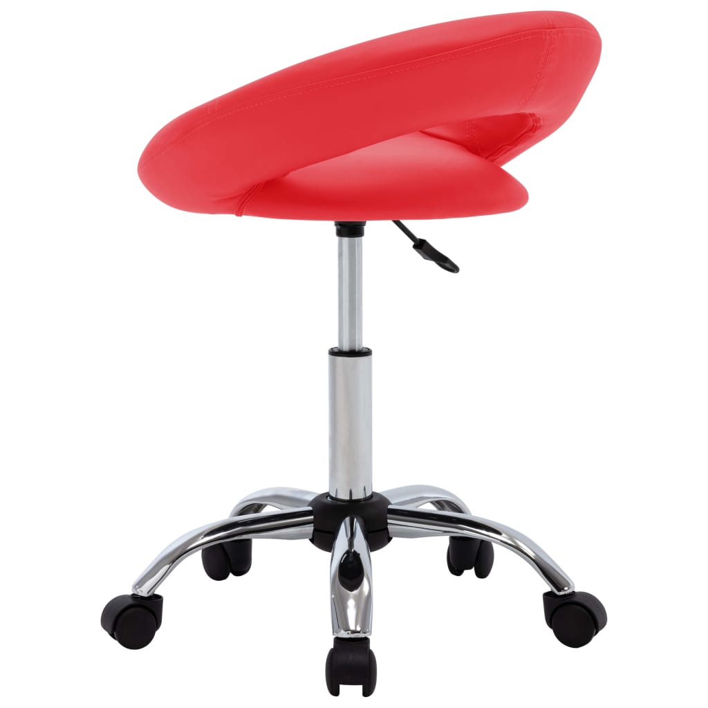 Chaise de travail roulante Rouge Similicuir Chaises de bureau vidaXL   