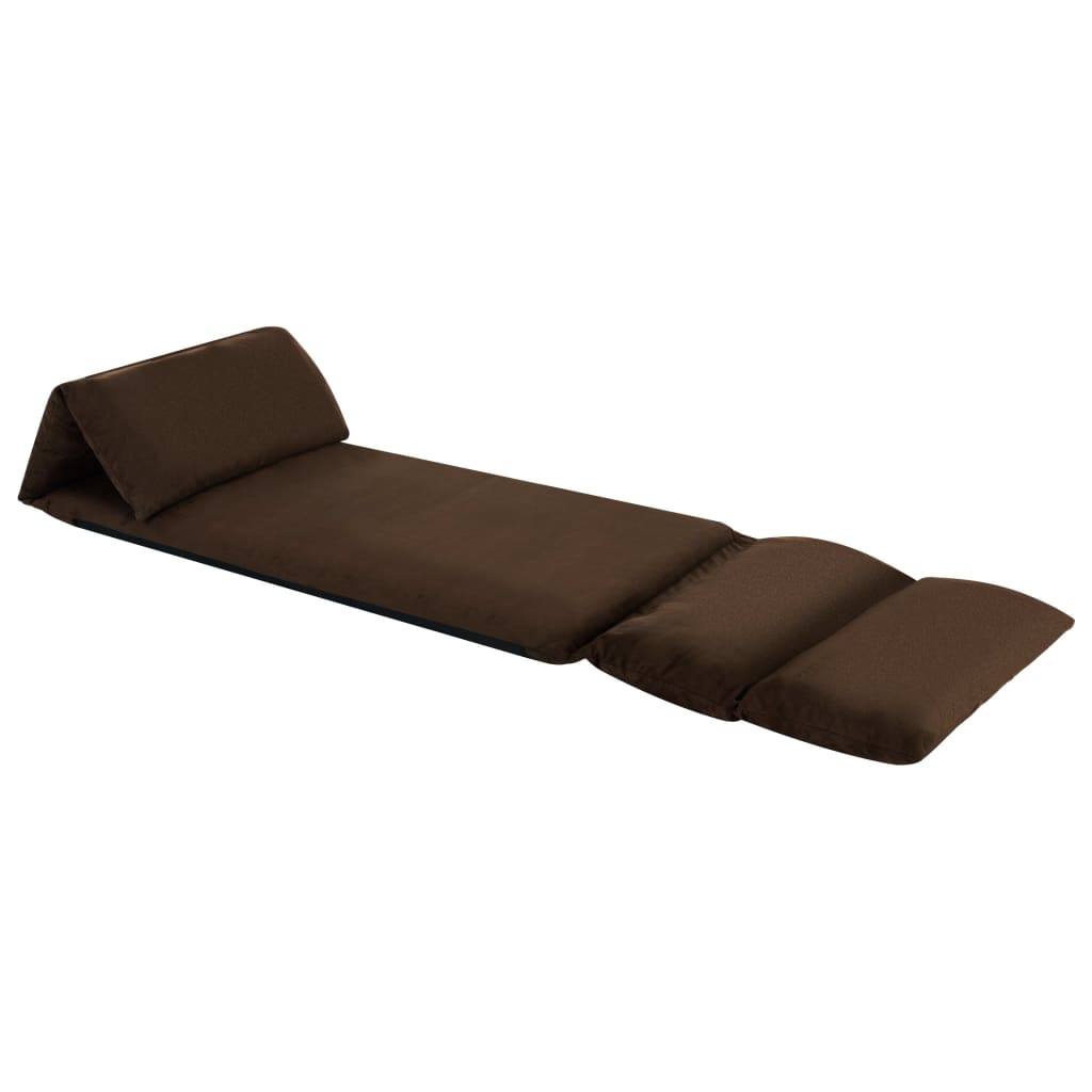 Chaise pliable de sol Marron Microfibre Chaises longues vidaXL   