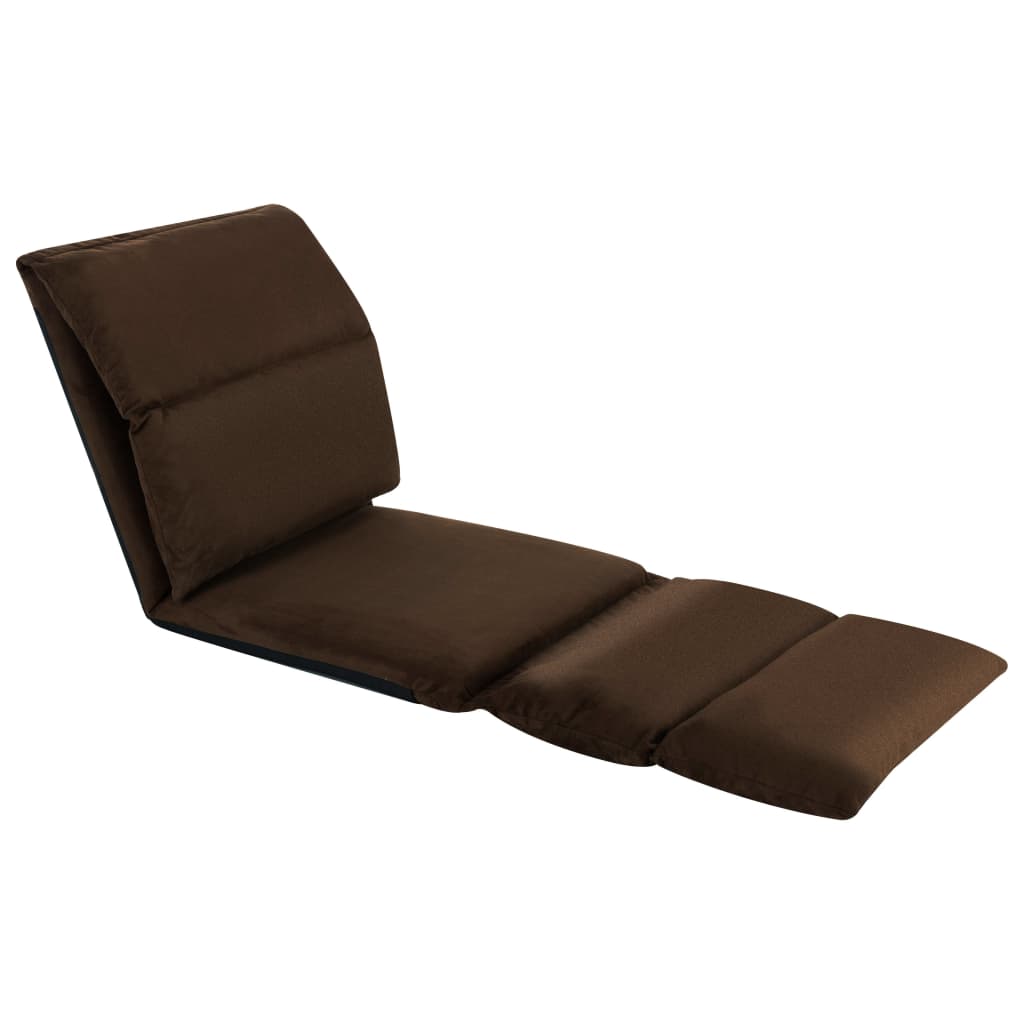 Chaise pliable de sol Marron Microfibre Chaises longues vidaXL   