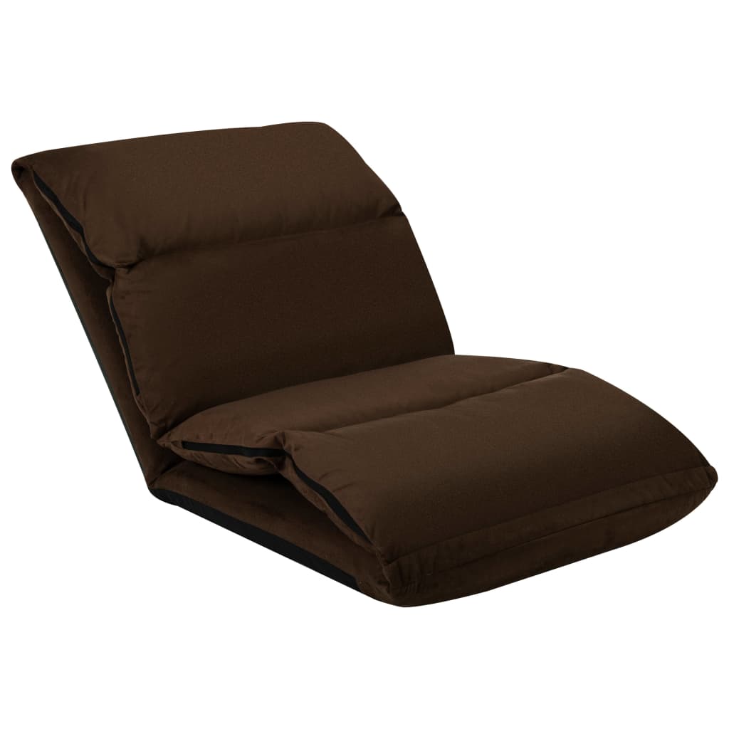 Chaise pliable de sol Marron Microfibre Chaises longues vidaXL   