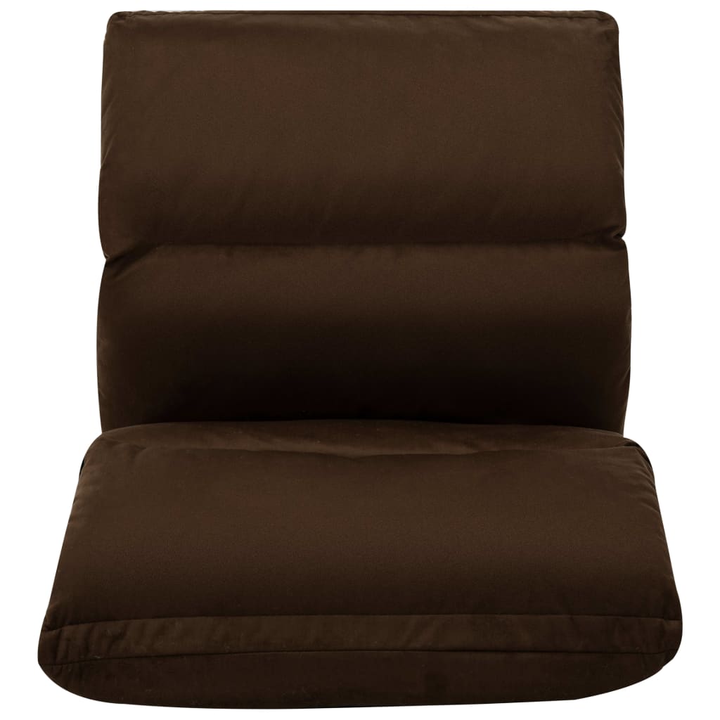 Chaise pliable de sol Marron Microfibre Chaises longues vidaXL   