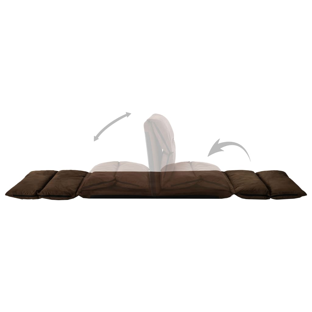 Chaise pliable de sol Marron Microfibre Chaises longues vidaXL   