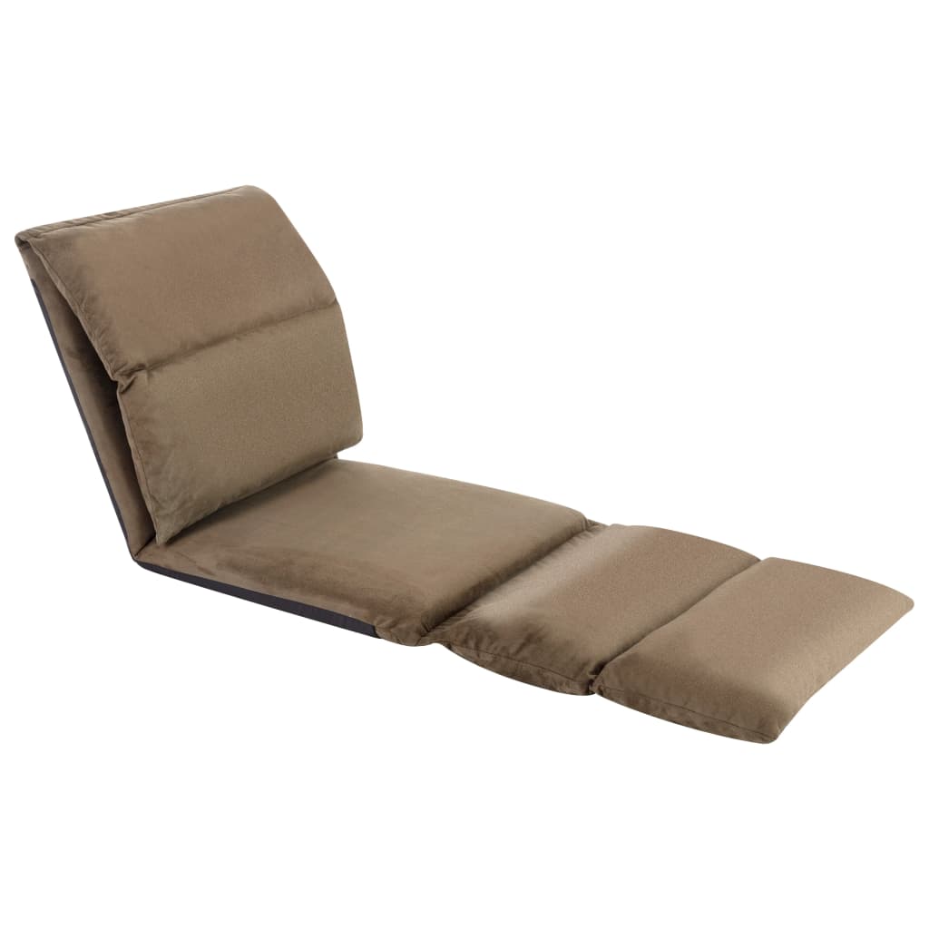 Chaise pliable de sol Taupe Microfibre Chaises longues vidaXL   