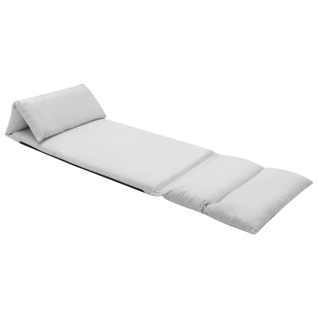 Chaise pliable de sol Gris clair Microfibre Chaises longues vidaXL   