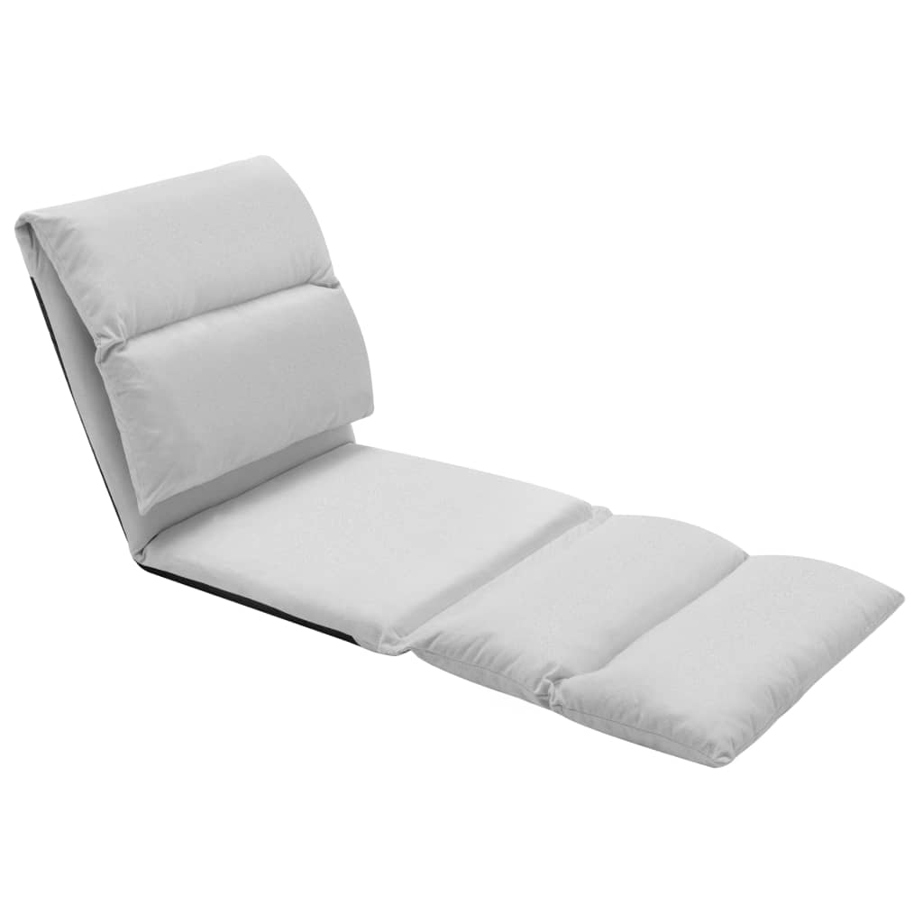 Chaise pliable de sol Gris clair Microfibre Chaises longues vidaXL   