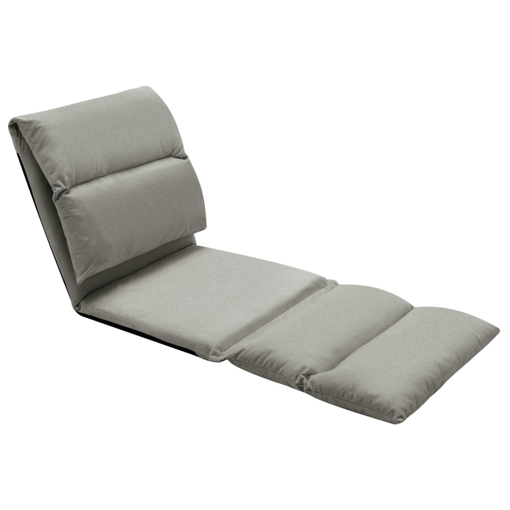 Chaise pliable de sol Gris foncé Microfibre Chaises longues vidaXL   