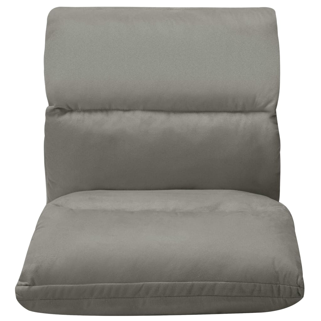 Chaise pliable de sol Gris foncé Microfibre Chaises longues vidaXL   