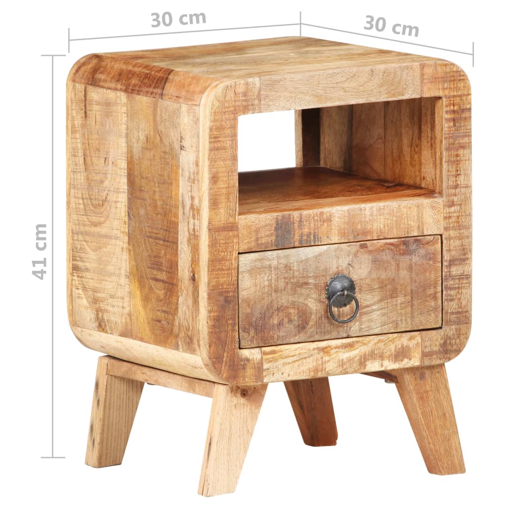 Table de chevet 30x30x41 cm Bois de manguier brut Buffets & bahuts vidaXL