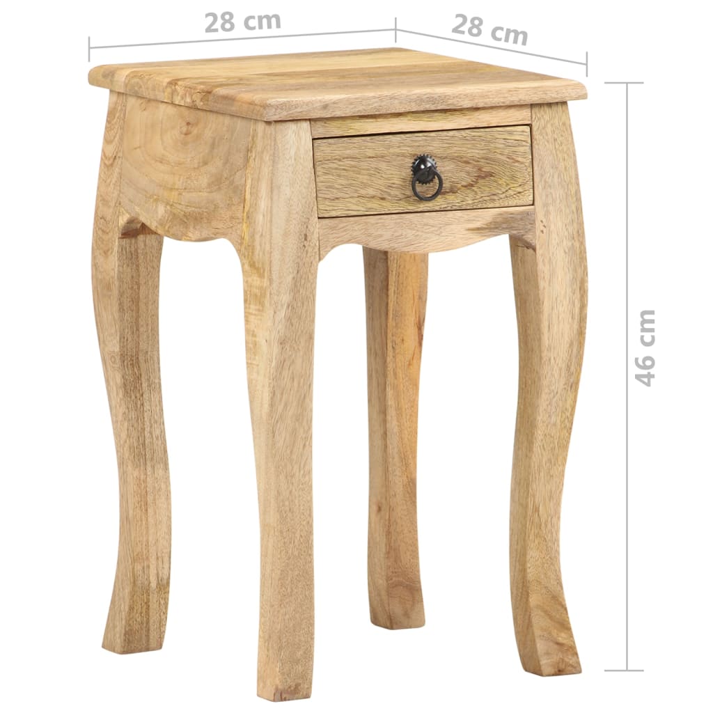 Table de chevet 28x28x46 cm Bois de manguier massif Tables de chevet vidaXL