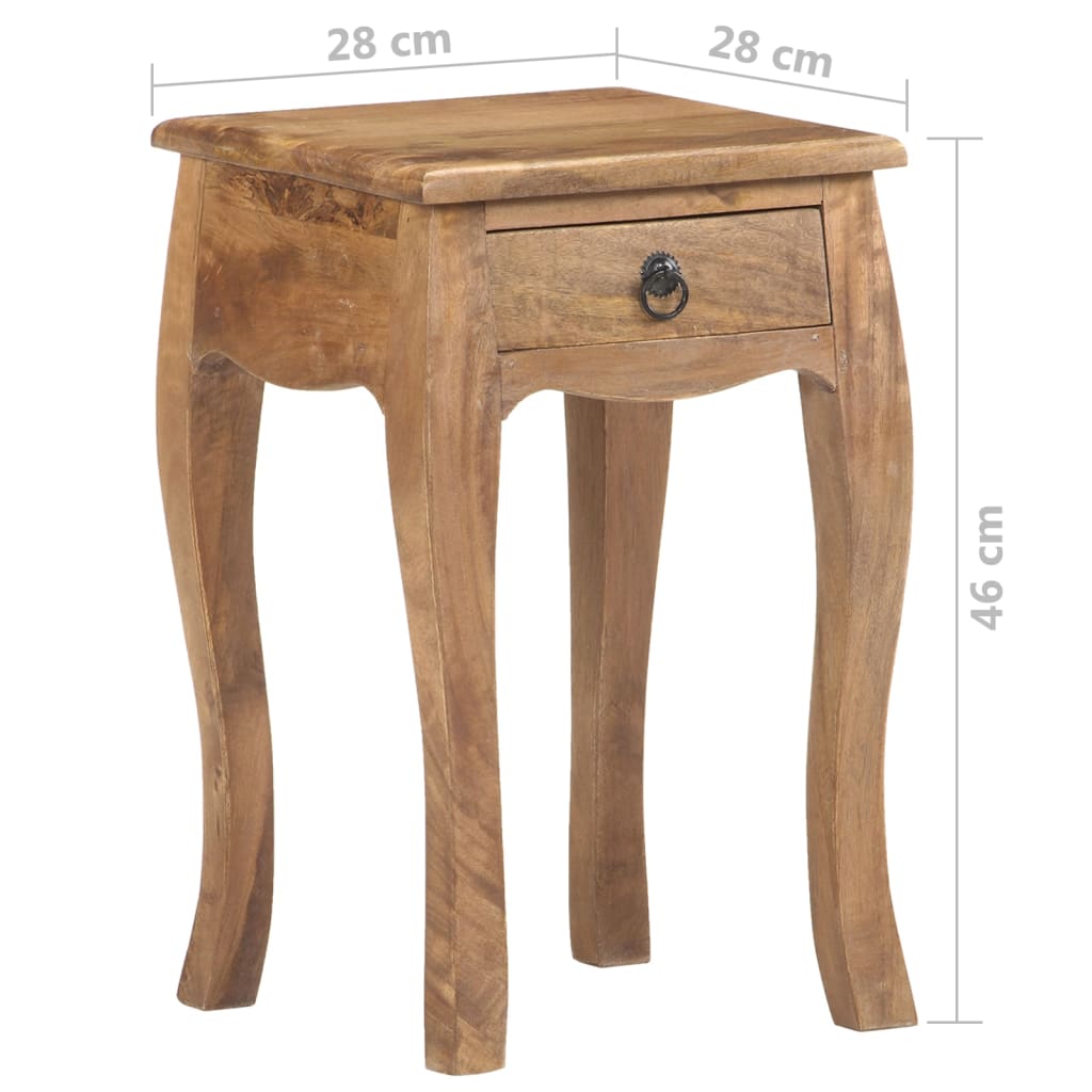 Table de chevet 28x28x46 cm Bois de manguier massif Tables de chevet vidaXL