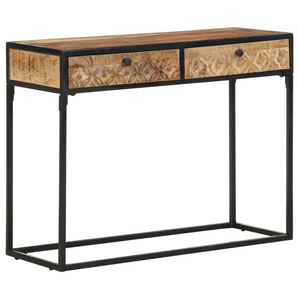 Table console 100x35x75 cm Bois de manguier massif Tables d'appoint vidaXL   