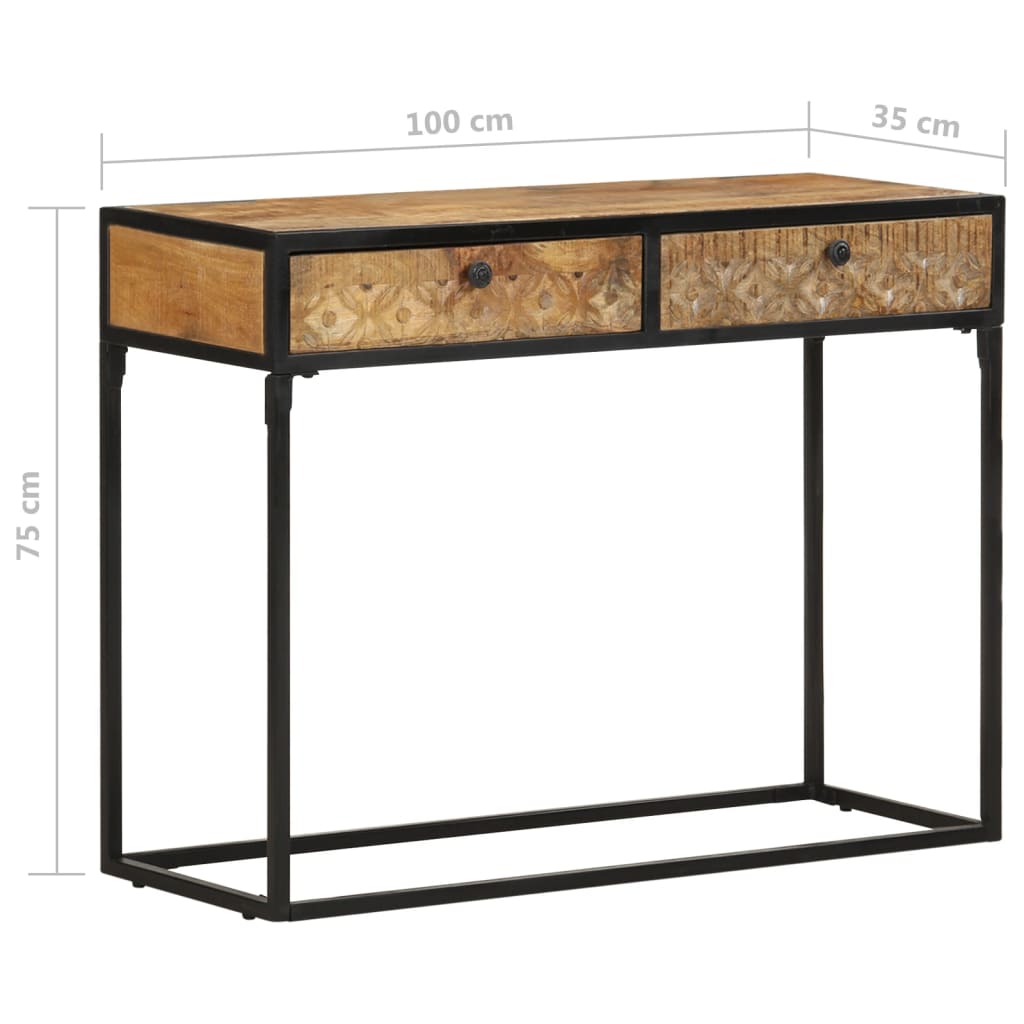 Table console 100x35x75 cm Bois de manguier massif Tables d'appoint vidaXL   