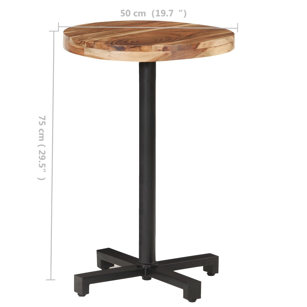 Table de bistro Ronde Ø50x75 cm Bois d'acacia massif Tables à manger vidaXL   