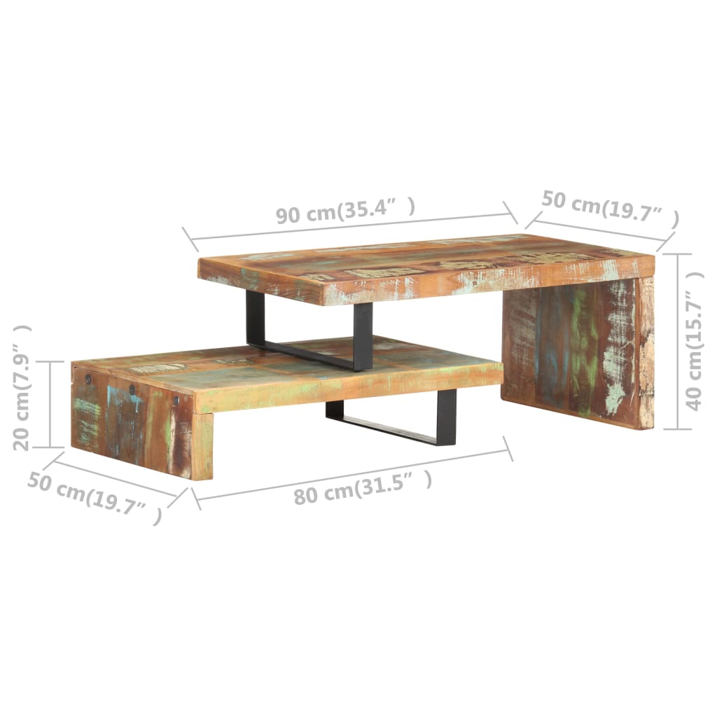 Ensemble de table basse 2 pcs Bois de récupération massif Tables basses vidaXL   