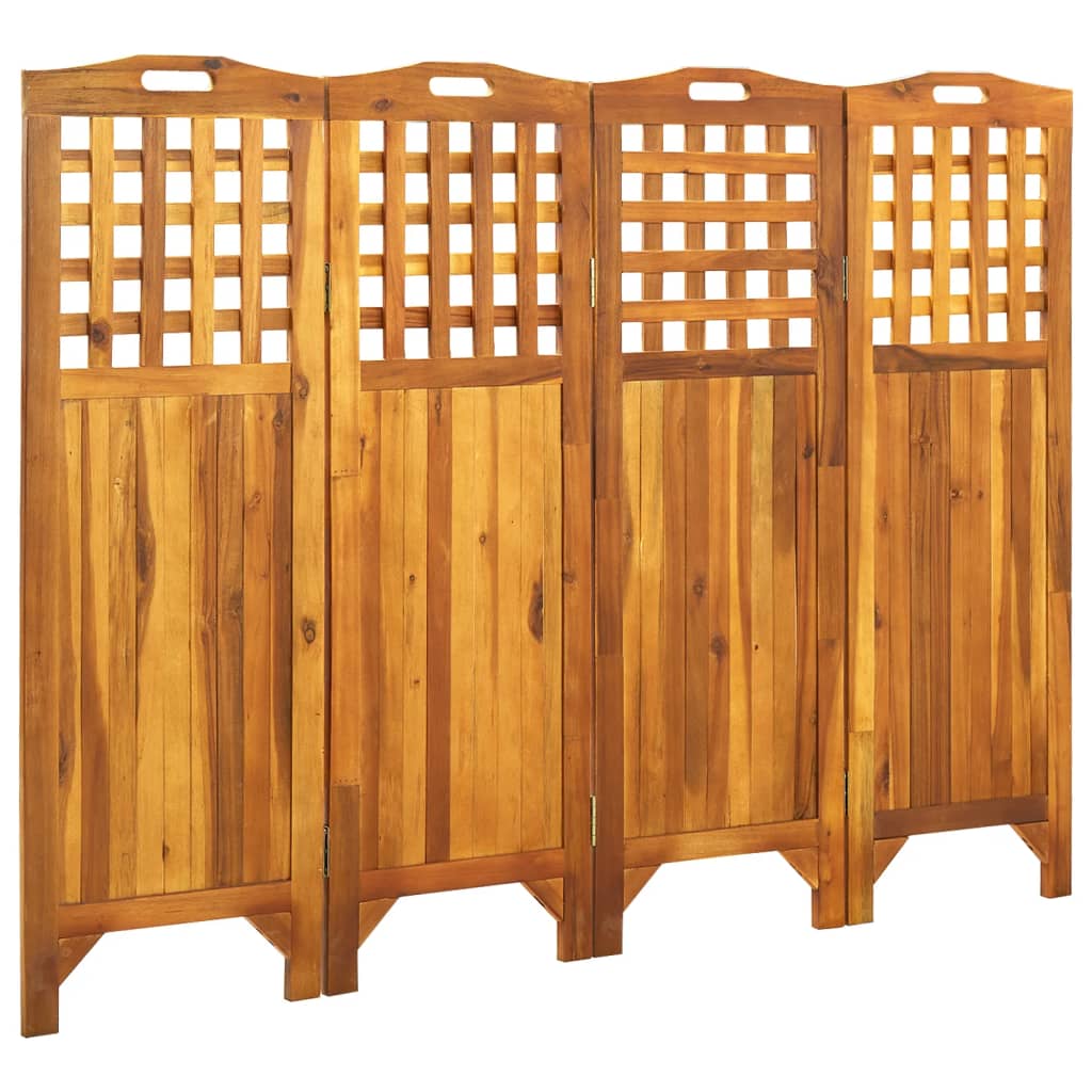 Cloison de séparation 4 panneaux 161x2x120 cm Bois d'acacia Séparateurs de pièces vidaXL   