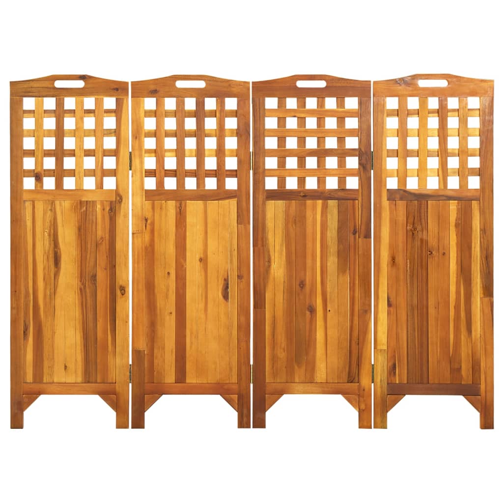 Cloison de séparation 4 panneaux 161x2x120 cm Bois d'acacia Séparateurs de pièces vidaXL   