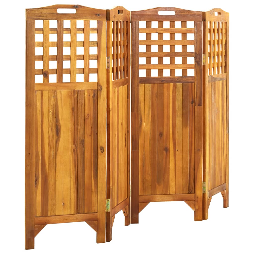 Cloison de séparation 4 panneaux 161x2x120 cm Bois d'acacia Séparateurs de pièces vidaXL   