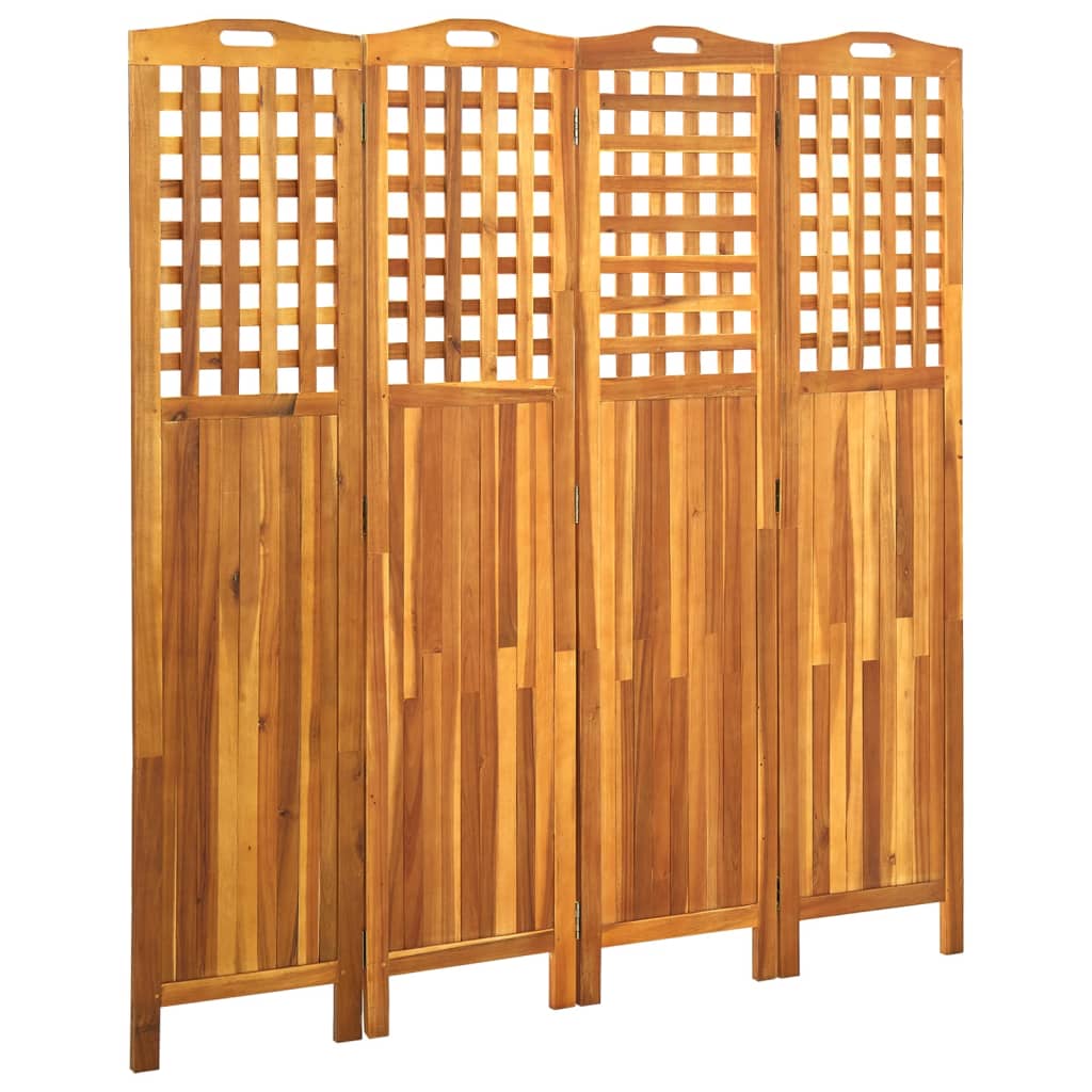 Cloison de séparation 4 panneaux 161x2x170 cm Bois d'acacia Séparateurs de pièces vidaXL   